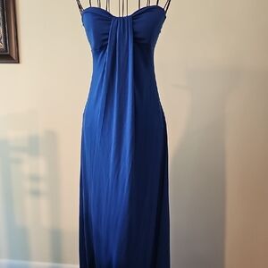 Chic Strapless Blue Dress